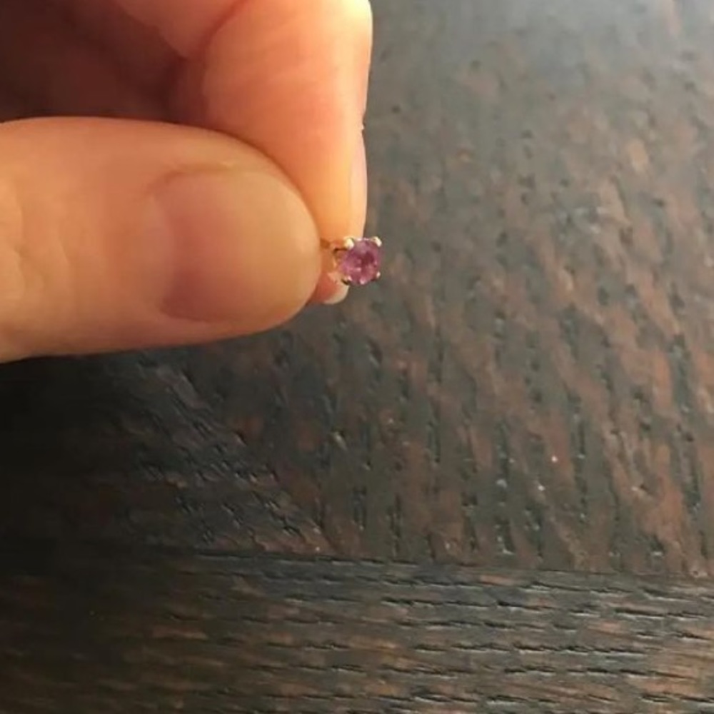 Single Sparkling Ruby Stud Earring 14k And Natura… - image 4